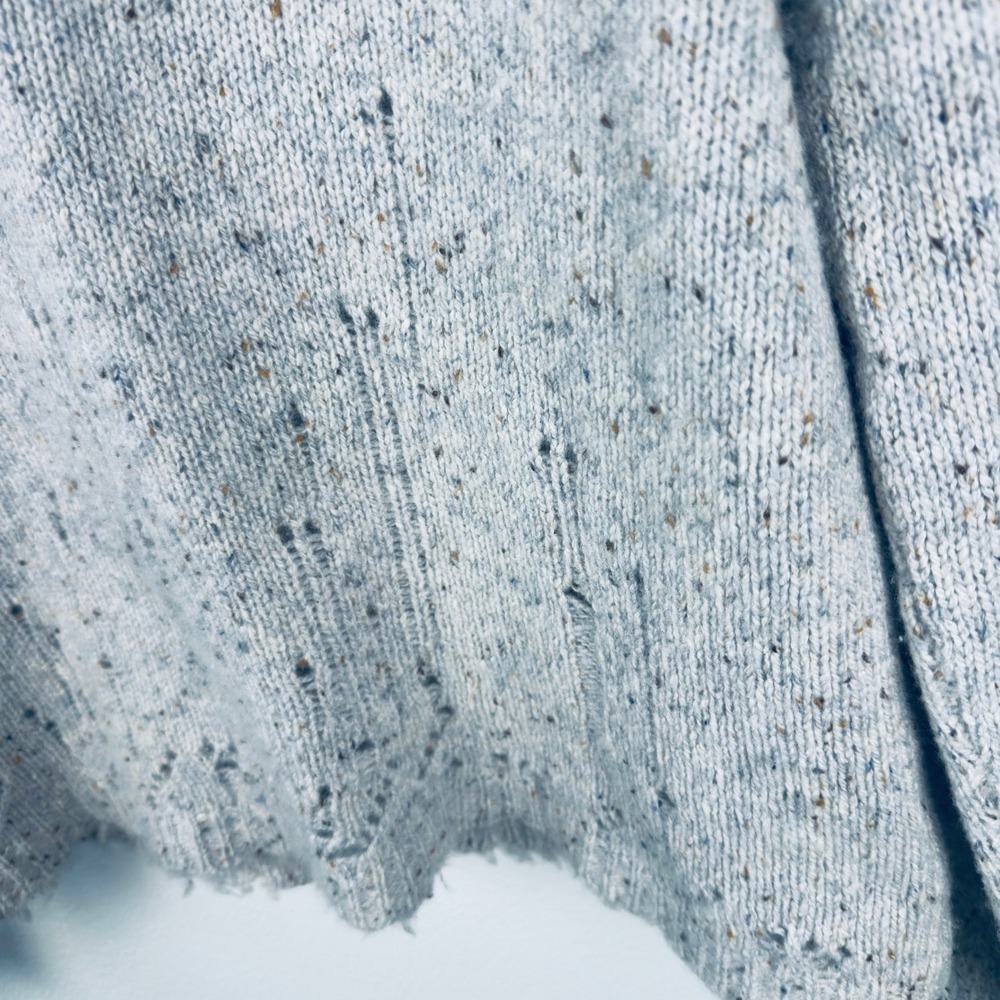 Autumn Cashmere Distressed Crewneck Sweater Light Blue Speckled Knit M - Picture 5 of 9